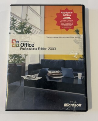 CD Key Used but included - Microsoft Office Professional Edition 2003 Academic