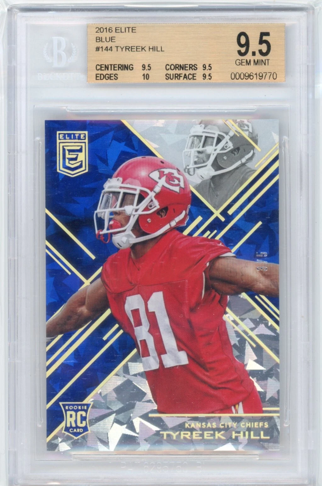 Tyreek Hill Panini Donruss Elite #144 Blue