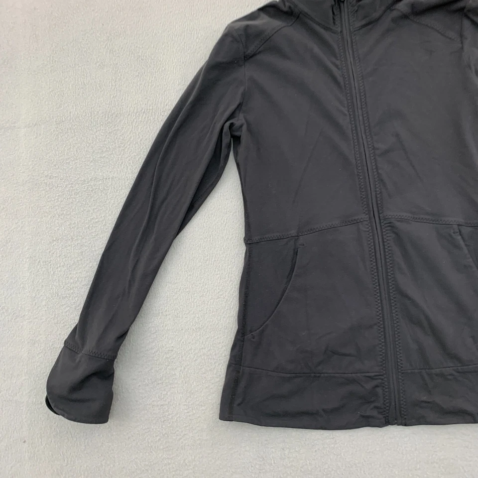 Chaqueta Lucy Mujer Pequeña Negra Cremallera Completa Manga Larga Golfista Rendimiento Yoga Top Foto 2 de 4