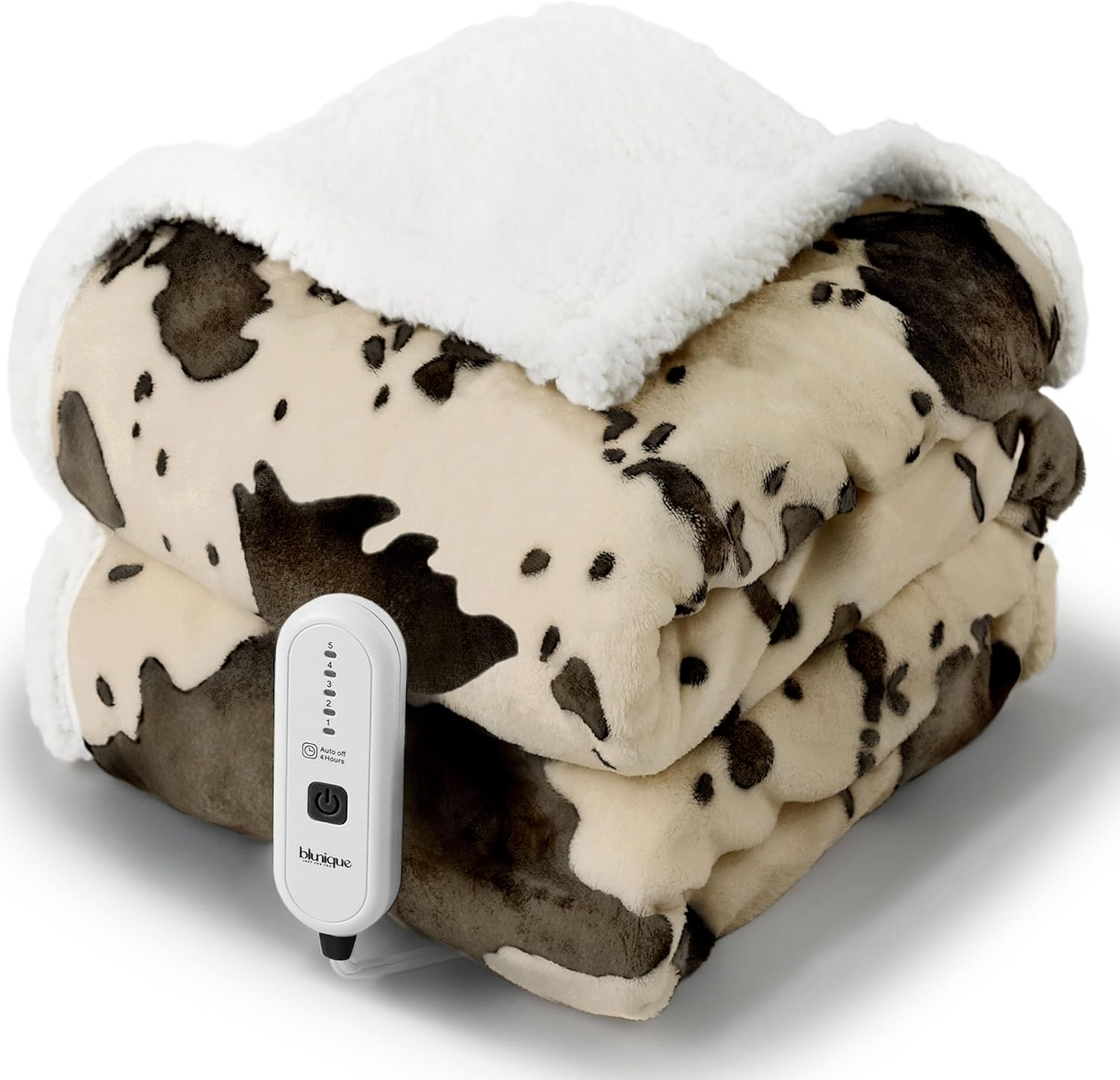 Heated Throw Electric Blanket-Heating Blanket Throw with 5 Heat Levels & 4 Hours