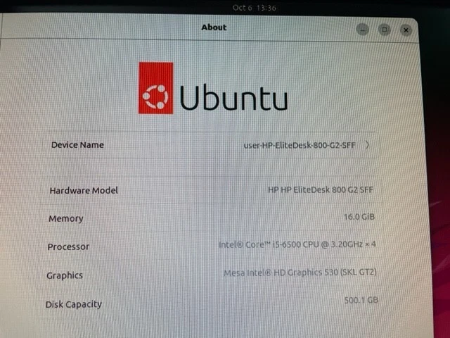 HP Elitedesk 800 G2 SFF Core i5-6500 3.2GHz 16GB/500GB HDD DVD/RW LINUX PC - Image 3 of 4
