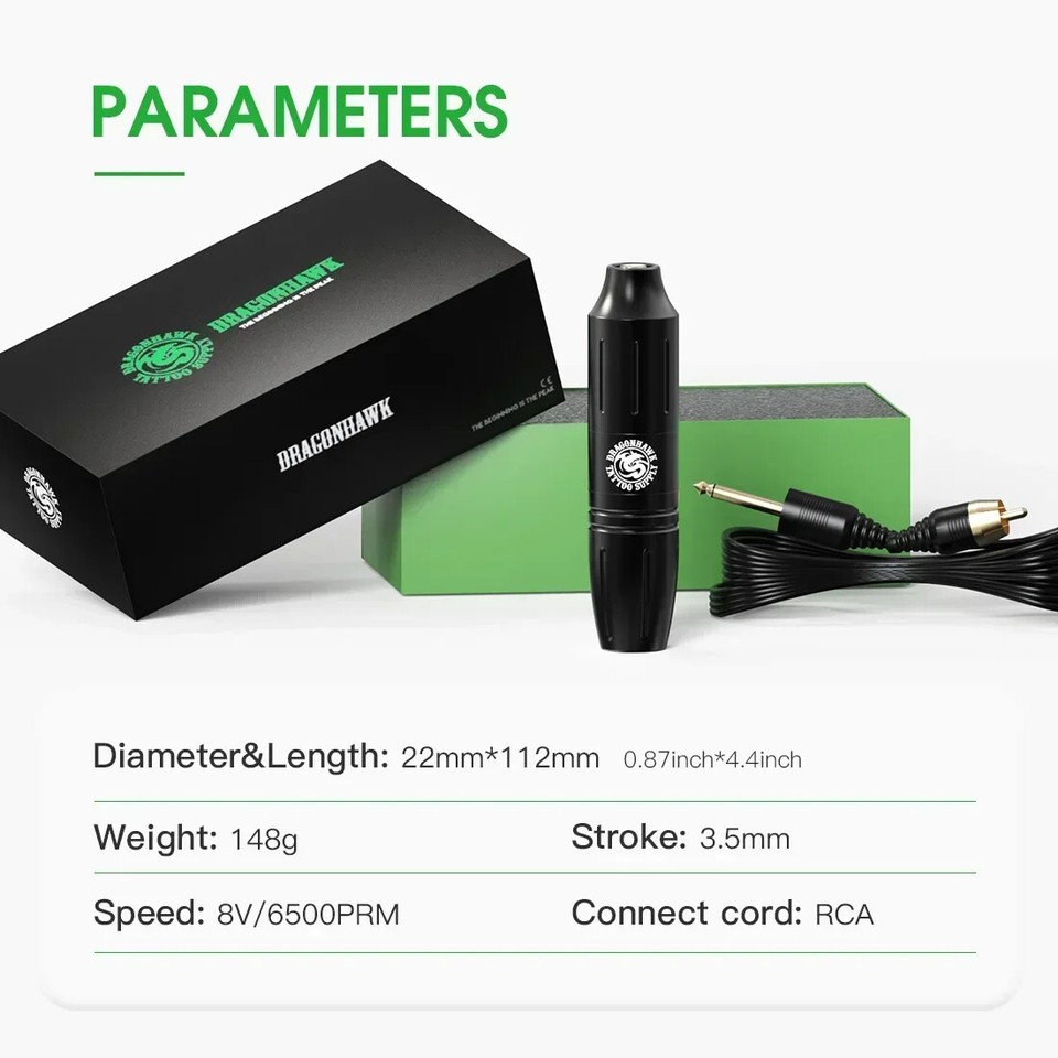 Rotary Tattoo Machine Makeup Kit Power Silicone Case Cartridge Needles