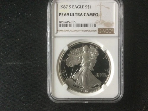 1987 S S$1 American Silver Eagle NGC PF 69 Ultra Cameo Beautiful