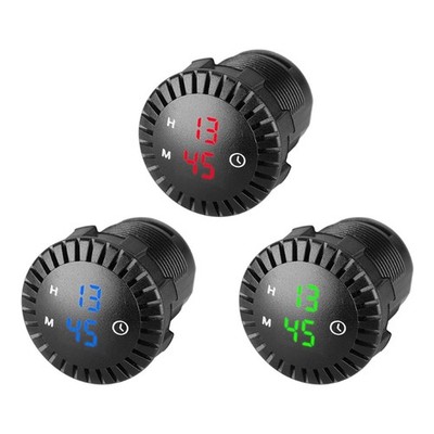 Car Dashboard LED Digital Clock Watch Motorcycle ATV for Cross Bike Scooter 12V/