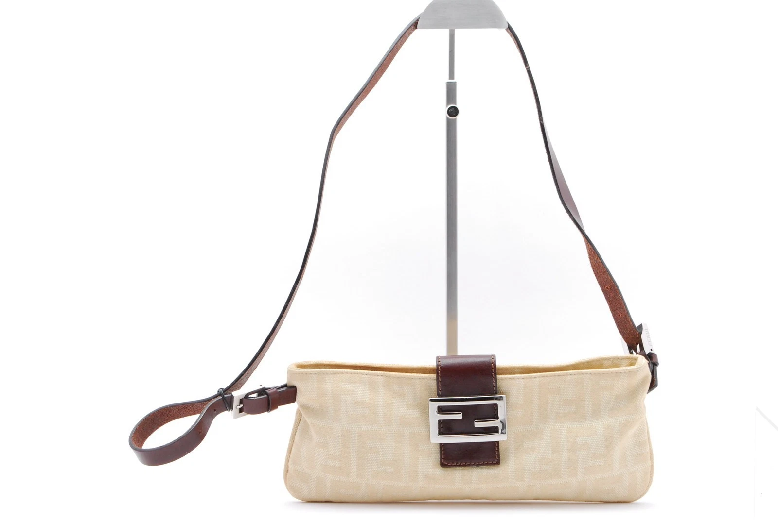 Fendi — FENDI Mamma Shoulder Bag Ivory Zucca Canvas