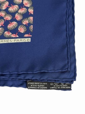 Vintage Hermes Silk Pocket Square Handkerchief 100% Silk Made