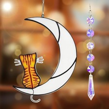 Cat Memorial Suncatcher for Window, Personalized Pet Loss Gift for Cat Lovers