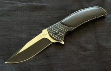 Premium Quality Spring Assist Sharp Pocket Knife Wood Handle Stealth Black Clip