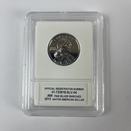 2012 Sacagawea Native American Dollar Silver Plated In Authentic Case - 第 1/3 張圖片