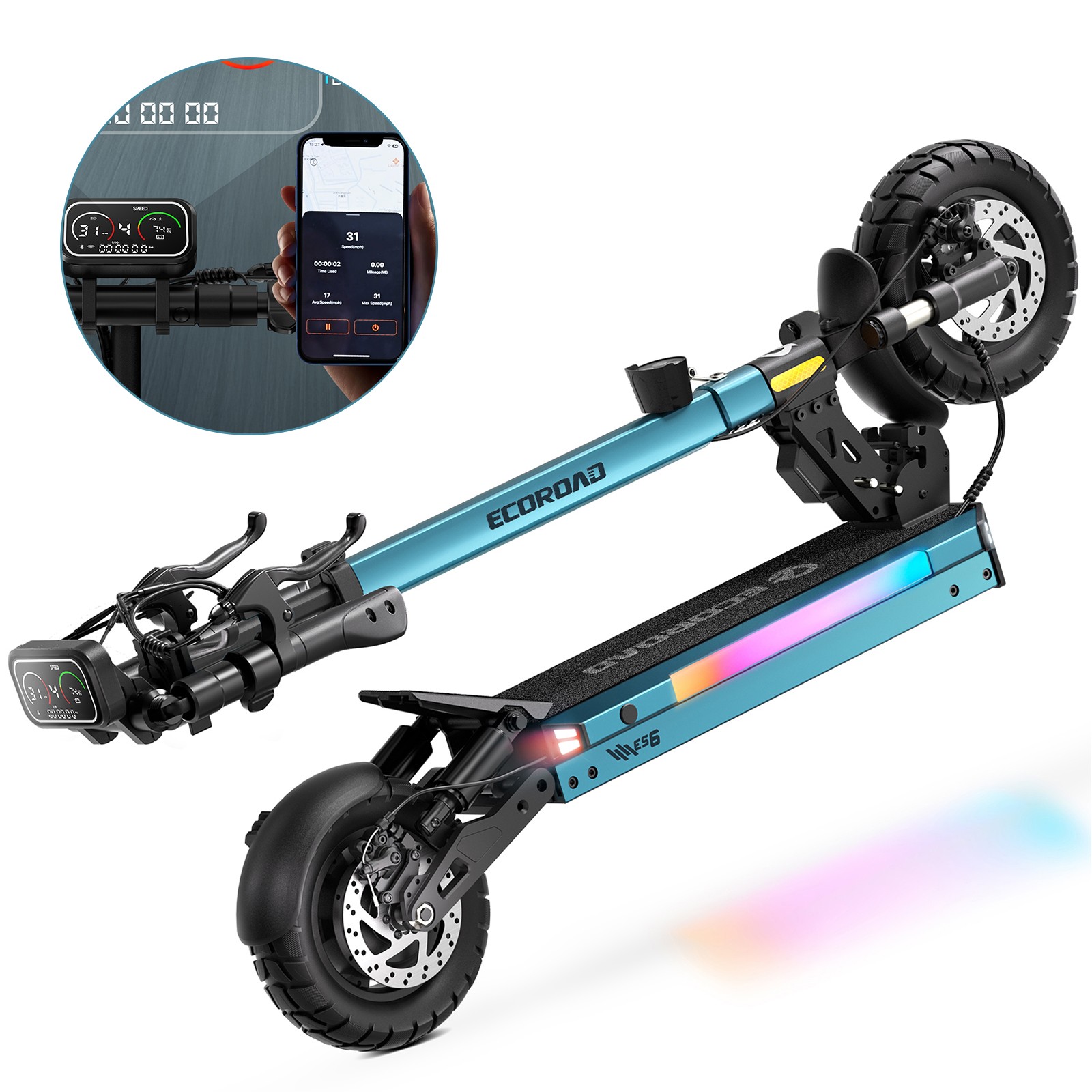 Off-road Electric Scooter Adults 1000W Folding E-Scooter wit