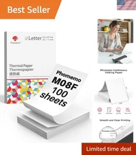 Versatile 8.5" x 11" Continuous Thermal Paper - 100 Sheets for Multiple Uses