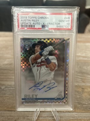 2019 Topps Chrome Austin Riley Update Auto - X Fractor /125 PSA 10