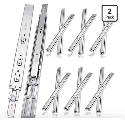 10 inch Drawer Slides 6 Pairs 12pcs Soft Self Close 3 fold Full Extension Bal...