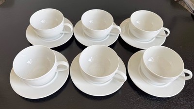 Alessi ''La Bella Tavola'' Porzellan Geschirr Kaffeetassen Teetassen weiß