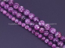 Natural Manganese Lepidolite Gemstone Round Ball Loose Beads 6mm 8mm 10mm 15.5"