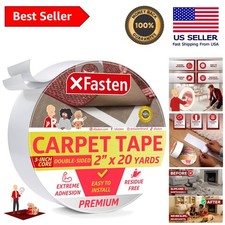 Residue-Free Double Sided Carpet Tape 2 x20 yds for Easy Rug Placement