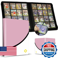 Card Binder 16 Pocket, 1000 Cards PU Cover Trading Card Binder Side Loading Car