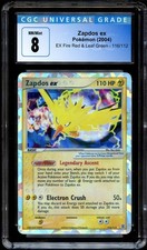PSA 8 NM-MINT Zapdos Ex 116/112 HOLO Fire Red & Leaf Green Pokemon Card 018