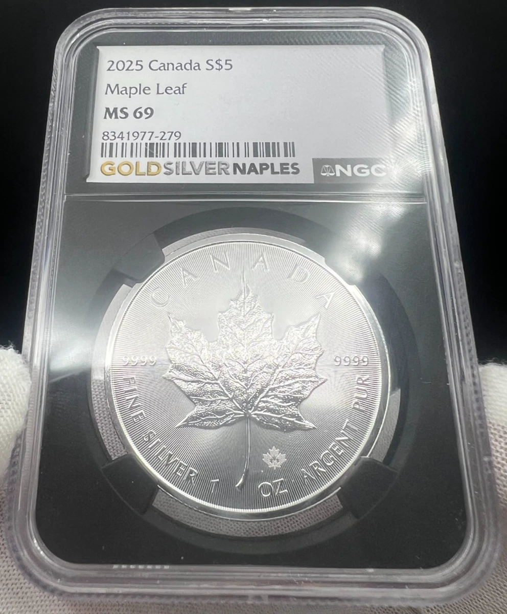 Canadian Maple Leaf NGC Grade MS 69 Silver Bullion Coins for sale