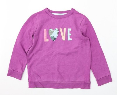 Cat and Jack Damen lila Baumwolle Pullover Sweatshirt Größe 10