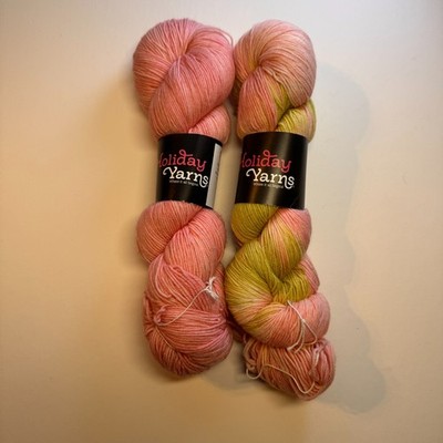HOLIDAY YARNS FLOCKSOCK FINGERING - 2 Skeins 400 yds ea Merino/Nylon NOS