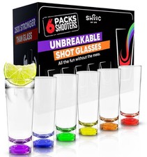 SWOOC - Tall Unbreakable Shot Glasses Set 6 Pack - 250x Stronger Than Glass...
