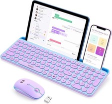 seenda Bluetooth Keyboard and Mouse for iPad, Multi-Device Blue Purple