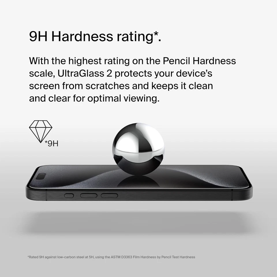 Belkin ScreenForce UltraGlass 2 Treated iPhone 15 Pro Max Screen Protector,...  - Image 4 of 4