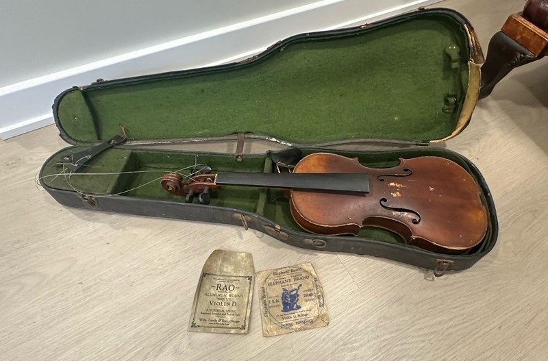 Antique 1912 J.A. Baader & Co Mittenwald Germany 4/4 Violin w/ Case