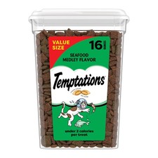 Temptations Classic Crunchy and Soft Cat Treats, Seafood Medley, 16 oz