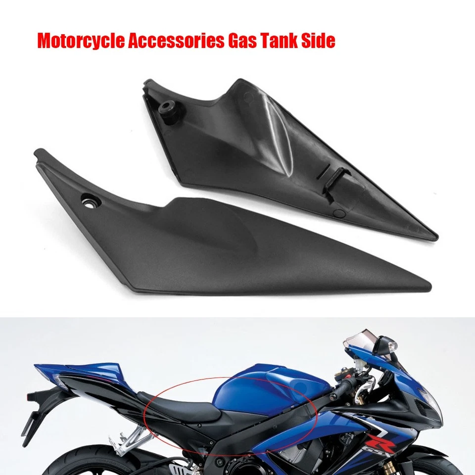 Black Tank Side Cover Panel Cowl Fairing Kit For Suzuki GSXR 600 750 2006-2007 - Изображение 3 из 4