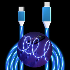 USB C to USB C Cable 3A Light up C to C Cable LED C to Type C Fast Charging Cord