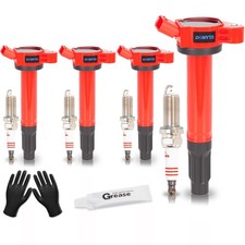 Set of 4 Upgraded Ignition Coil Pack and Iridium Spark Plug Compatible with T...