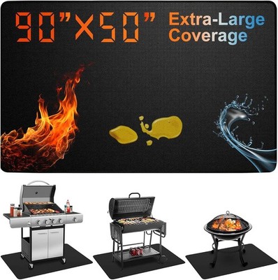 Extra Large 90 x 50 Inch Under Grill Mat for Outdoor Grill,Double-Sided Firepr