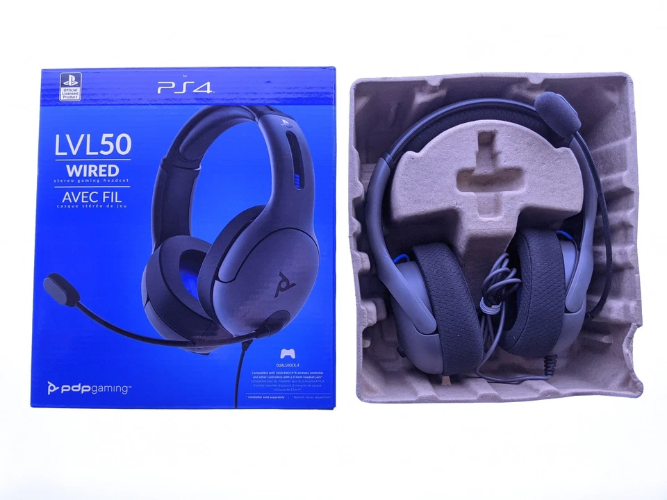 PDP - LVL50 Wired Stereo Gaming Headset for PlayStation 4 - Gray/Black - Image 2 of 4