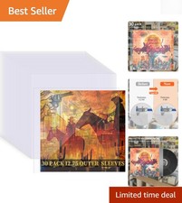 30 Pack 4 Mil Clear Vinyl Record Sleeves, 12.75" x 12.75" - Ultimate Protection