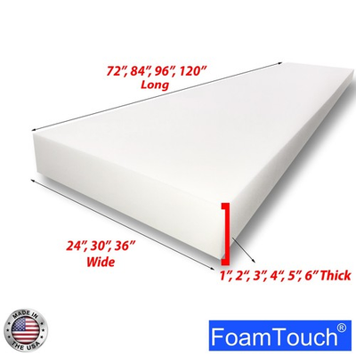 #ad #ad FoamTouch High Density White 1 6 in Height x 24 36 in Wide x 72 120 in Long $39.99