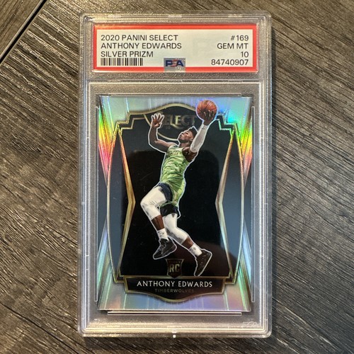 Anthony Edwards 2020-21 Panini Select #169 Silver Prizm Rookie RC PSA 10