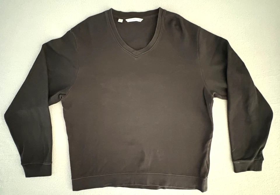 Cutter & Buck V-Neck Sweatshirt Mens Large Black Pullover Casual Golf Cotton EUC - Image 2 of 4