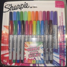 Sharpie Color Burst Permanent Markers, Ultra-Fine Point, Assorted Colors, 24 ...