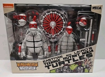 NEW TMNT The First Turtles Black & White Variant 2 Pack Figures NECA