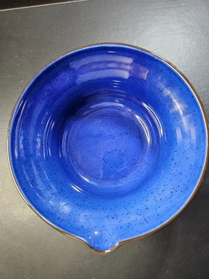 ikea 12 inch cobalt ceramic Blue serving Mixing bowl with pour spout
