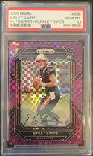 2022 Prizm - Rookies Bailey Zappe #305 Purple Power Prizm Autographs /49 (RC)