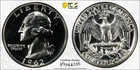1962 Proof Silver Washington Quarter, PCGS PR-67, Gold Shield