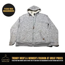 Buffalo David Bitton Hoodie Mens XL Gray Full Zip Sherpa Lined Sweatshirt Jacket