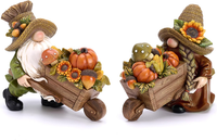 Valery Madelyn 2Er Herbstdeko Figure,10Cm Kunstharz Zwerge KüNstlich KüRbis