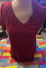 Women's Premium Soft Rayon Spandex T-Shirt V-Neck Short Sleeve Solids Fitted