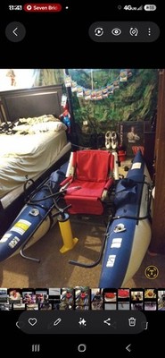 Classic Pontoon Inflatable Pontoon Boat Set w/ Seat & Hand Pump
