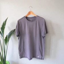 Vuori Men's Gray Short Sleeve Soft Yoga Athletic Top Size Medium