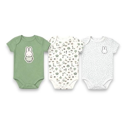Miffy Baby Boys' 3-Pack Short Sleeve  Bodysuit Sets Size NB 3M 6M 9M